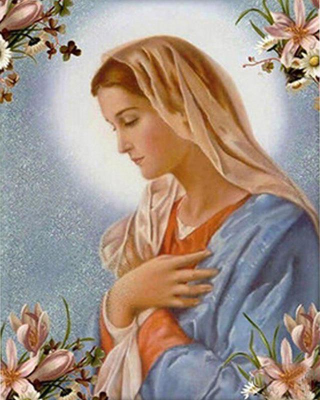 Полный квадратный круглый 5D DIY Алмазная вышивка Цветок Религиозная фигура Алмазная картина Собака Животное Алмазная мозаика Изображение Rhinestone Wall Art