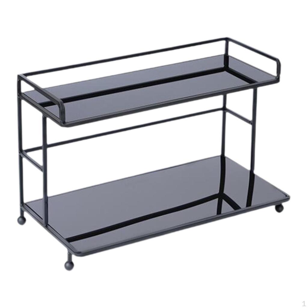 Органайзер для ванной комнаты, стеллаж для хранения вещей, 2 яруса, декор для ванной комнаты, полка для туалетного столика, косметический дисплей