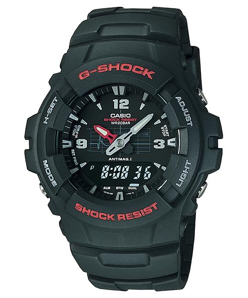 Casio Мужские часы G-SHOCK, смола, 200 м водонепроницаемые, аналоговые, ударопрочные, кварцевые, G-100-1BM