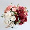 Винтажные искусственные пионы, искусственные шелковые цветы, букет гортензии, розы, пионы, цветочные центральные элементы для свадебного мероприятия, вечеринки, домашнего декора