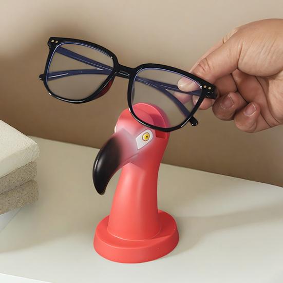 Держатель для очков Фламинго, подставка для очков, статуэтка животного из смолы, украшение для рабочего стола, прочная нескользящая стойка для очков