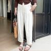 Большие размеры женские летние стильные эластичные повседневные свободные брюки с высокой талией длиной девять дюймов