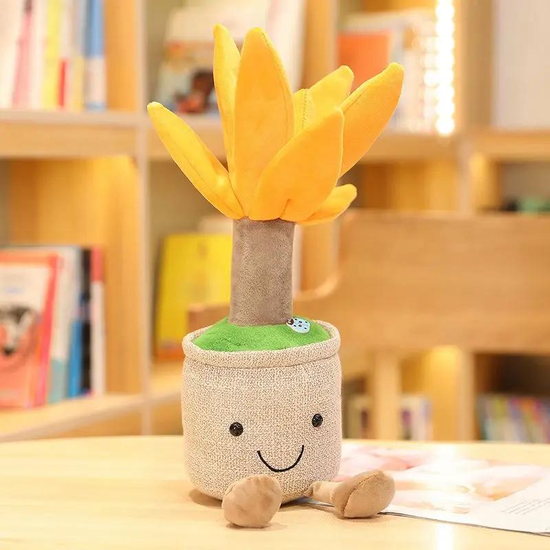 Fun Pot Series Plush Lucky Bamboo Dragon Beard Tree Plants Stuffed Plushies Toys Soft Decor Doll Money Tree Potted Pillow