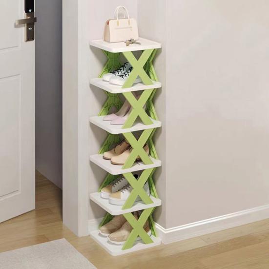 Органайзер для хранения обуви. Многослойный дизайн. Прочная несущая способность. Отличная устойчивость. Легко устанавливается. Съемная вертикальная полка для обуви.