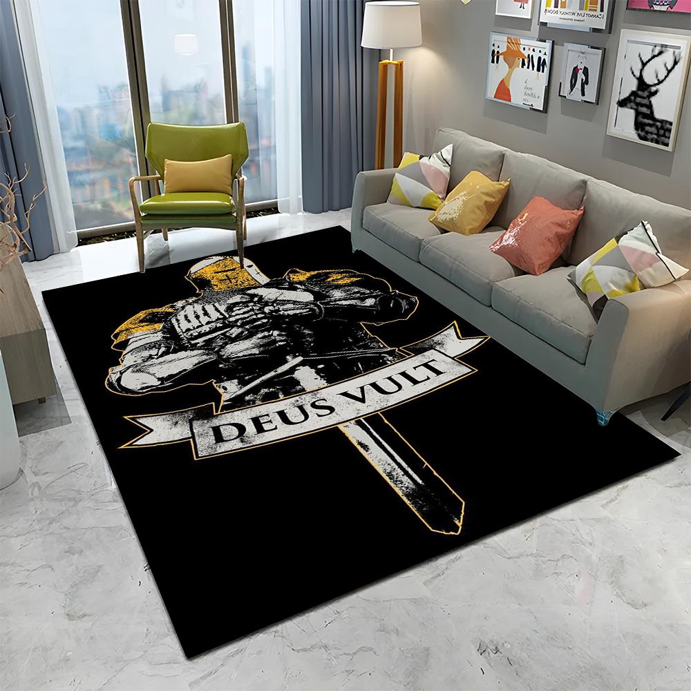 Ковер с изображением тамплиера, рыцаря-крестоносца, для игр, для дома, гостиной, спальни, дивана, прихожей, декора, коврик, нескользящий коврик
