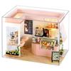 (t-FREAK) Dollhouse DIY Kit Set Miniature SHOP SERIES (Pink Sunshine Tea Shop)