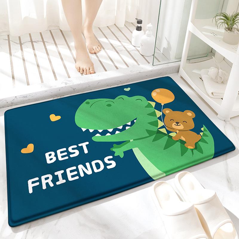 Cartoon Animal Bath Mat Diatom Mud Carpets Non Slip Shower Room Entrance Floor Foot Mats Home Toilet Kitchen Indoor Decor Rug