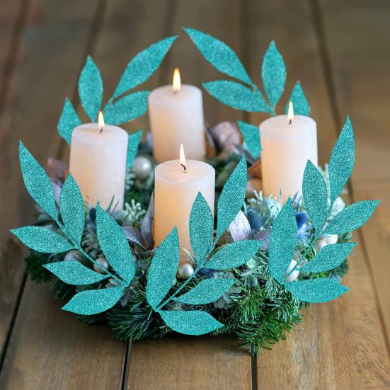 20 шт., искусственные листья, цветы, сверкающие, не требуют воды, реалистичный вид, простота в уходе, имитация листьев