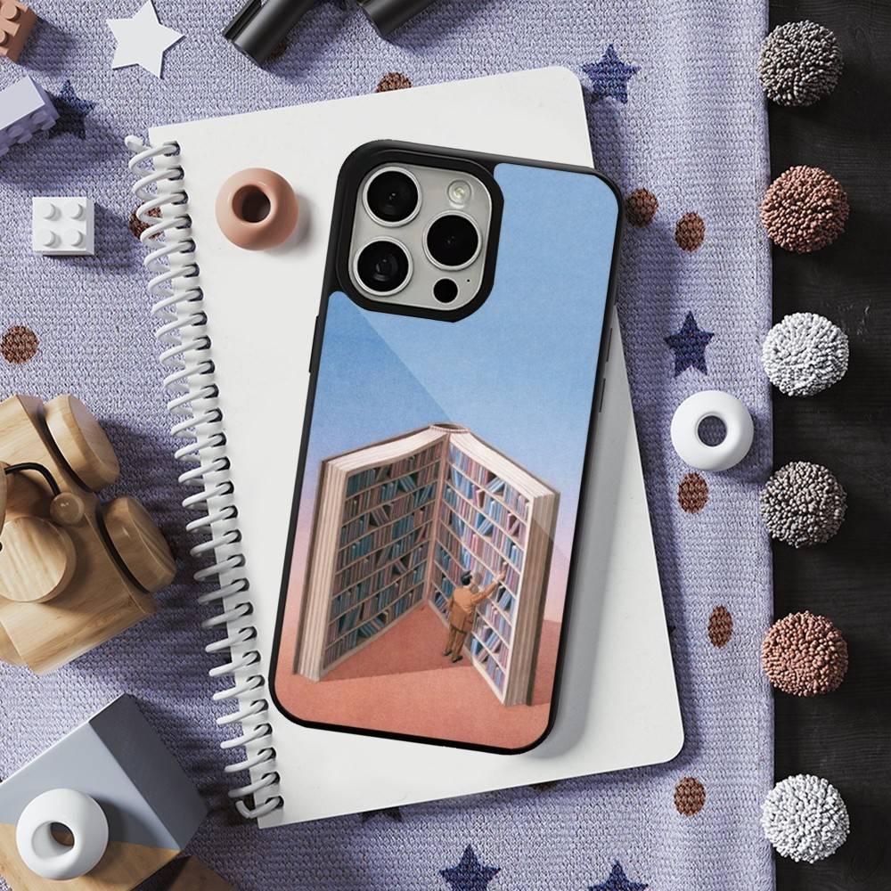 Read Art illustration Books Phone Case For iPhone 16,15,14,13,12,11,Pro,Max,Plus,Mini,Magsafe,Magnetic Wireless Charging Case
