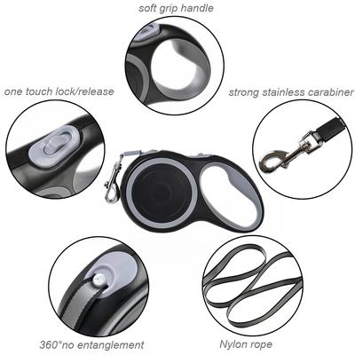 Профессиональный длинный прочный поводок для больших собак, прочный нейлоновый выдвижной поводок для больших собак, автоматически удлиняющийся поводок для собак