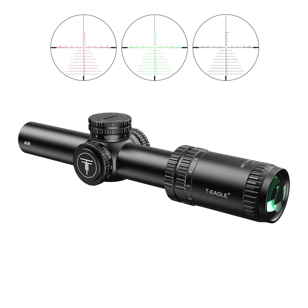Прицел для винтовки с переменным увеличением, ударопрочный прицел до 1000 г, в комплект входит цельное крепление T-EAGLE 1-6 (BK)