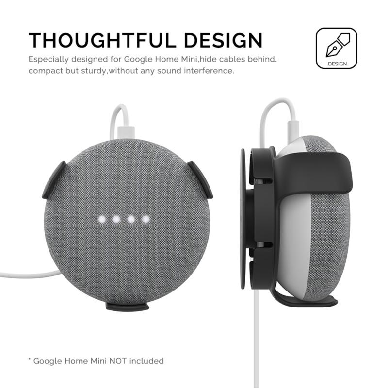 Wall Mount Bracket Smart Speaker Case Holder Built-in Cable Management Compatible For Google Home