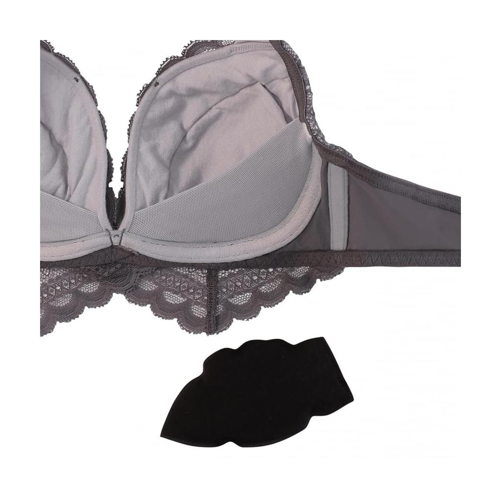 AMOSTYLE Dream Daisy M013 Size F75 Bra, Wireless, Garden, (Gray),