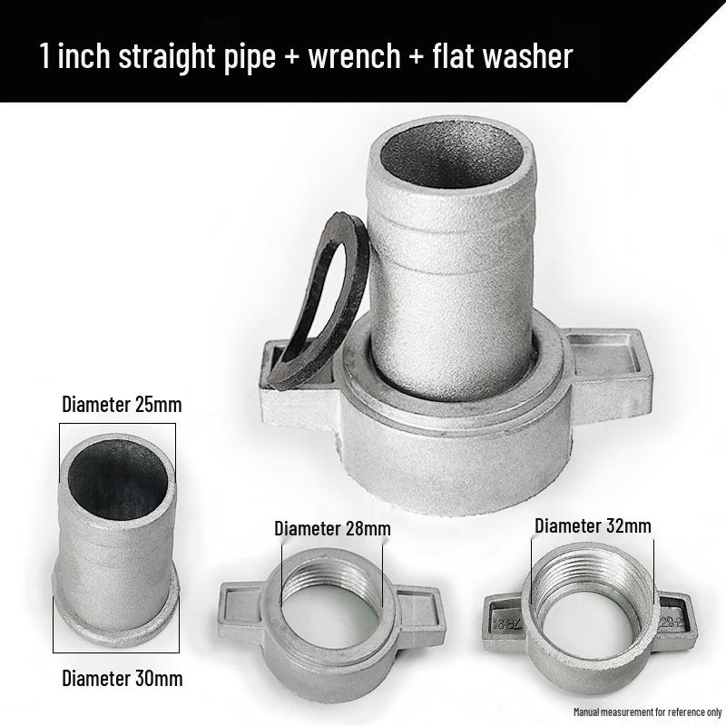 Бензиновый двигатель Водяной насос Полный набор аксессуаров: Самовсасывающий насос с алюминиевым соединителем 2/3/4 дюйма, прямым патрубком и плоской шайбой.