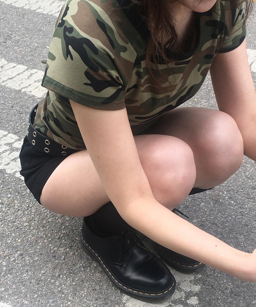 CHICKS Camo Slim Fit Basic T-Shirt Khaki
