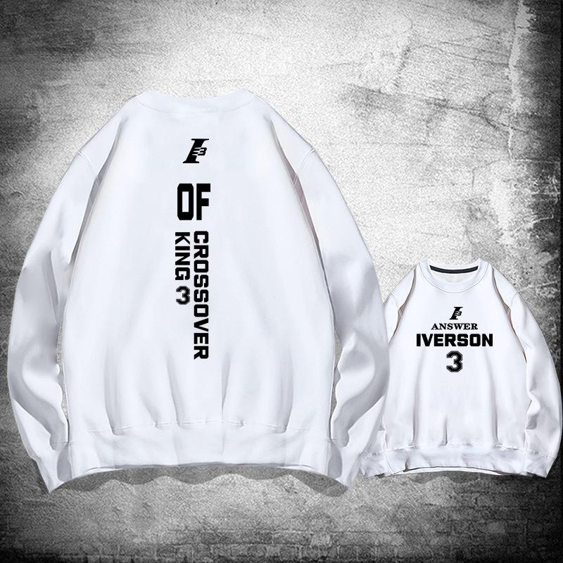 76Ers crew neck pullover sweater men's and women's spring and autumn clothing youth trendy brand loose shoulder long-sleeved jacket