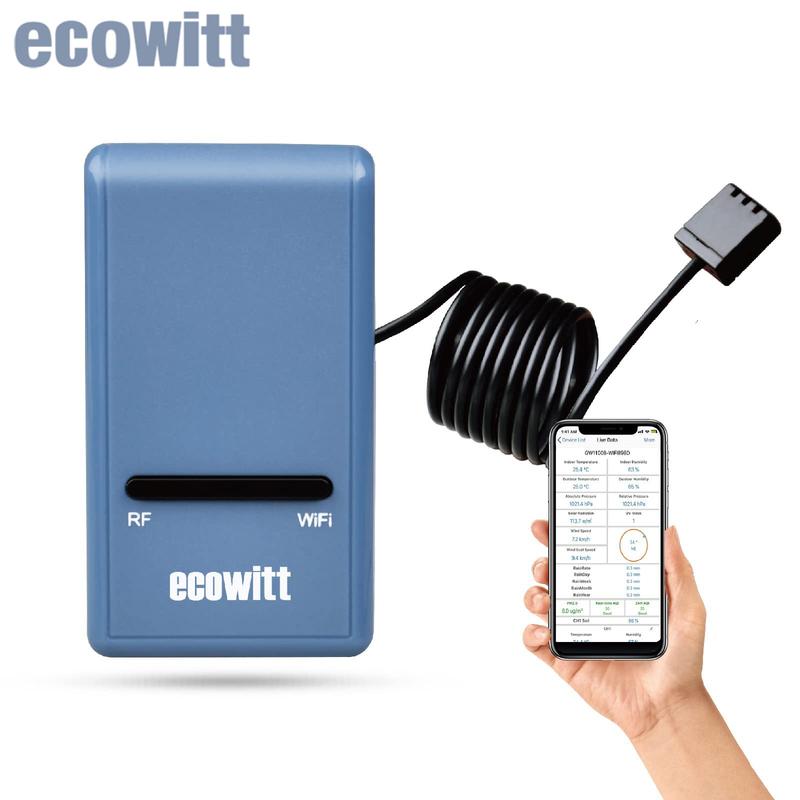 WiFi-шлюз Ecowitt GW1100 - Термометр, Гигрометр, Барометр, Измеритель температуры и влажности в помещении, для дома и офиса