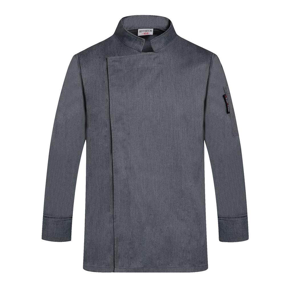 Одежда для шеф-повара, осенне-зимняя куртка шеф-повара с длинными рукавами, мужская униформа для отеля и ресторана, кухонная рабочая одежда