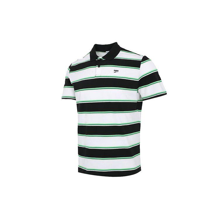 Puma Casual Sports Breathable Striped Short Sleeve Polo Shirt Men Tops Multicolor 599781-02