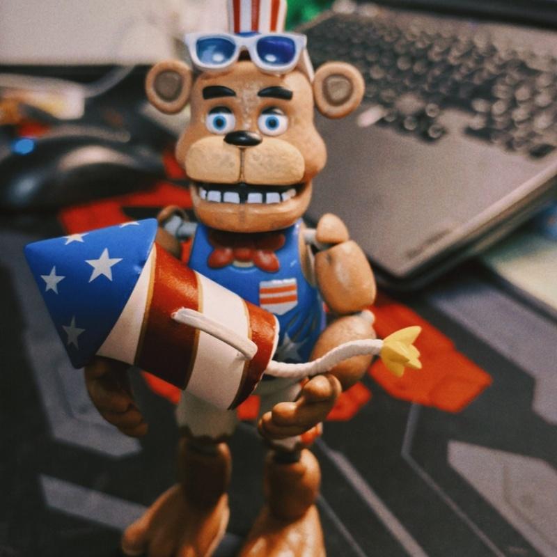 In Stock Merican Commemorative Edition 5 Inch Teddy Bear Articulated Action Figure Collectible Toy Collectors Doll