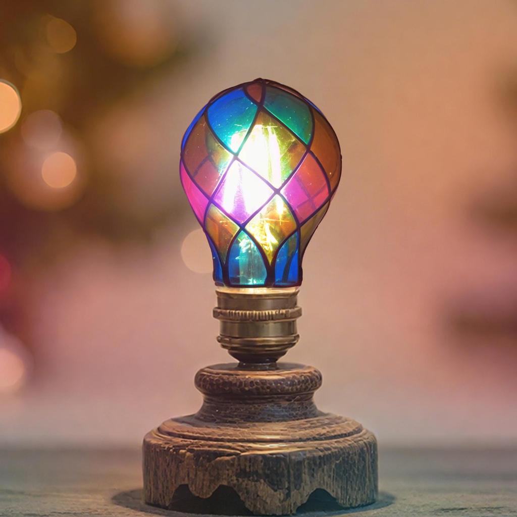 Витражная светодиодная лампа E26 4 Вт 120 В Винтажная лампа Эдисона для Хэллоуина, Рождественской вечеринки, Кафе, Бара, Романтическое освещение, Декорация