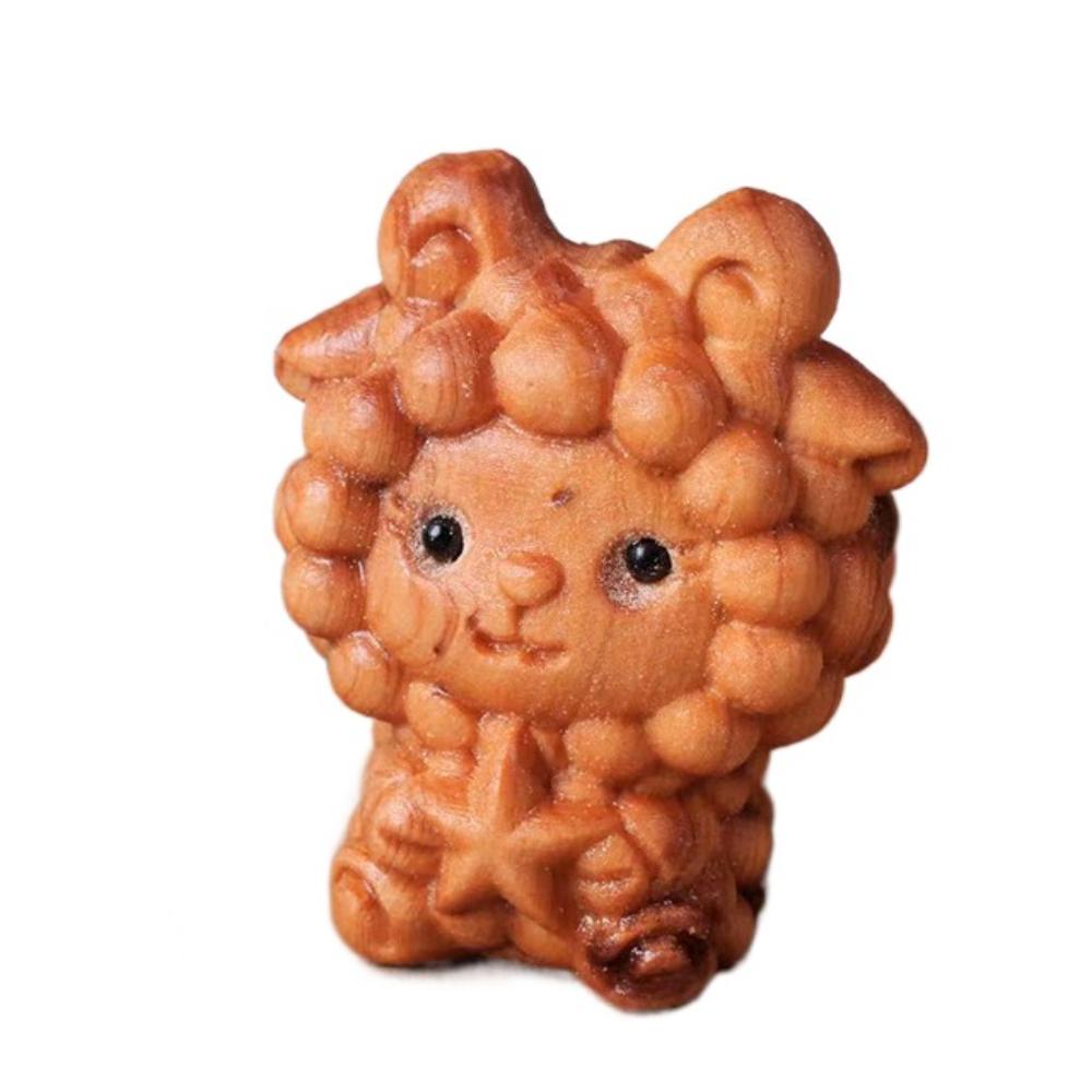 Резьба по дереву Китайский зодиак Поделки Мини Фигурка Украшение для рабочего стола Новое деревянное новогоднее украшение