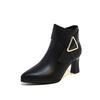 20 Autumn and Winter New Style Metal Decoration Pointed Head Thick Heel Fashion Short Boots Women