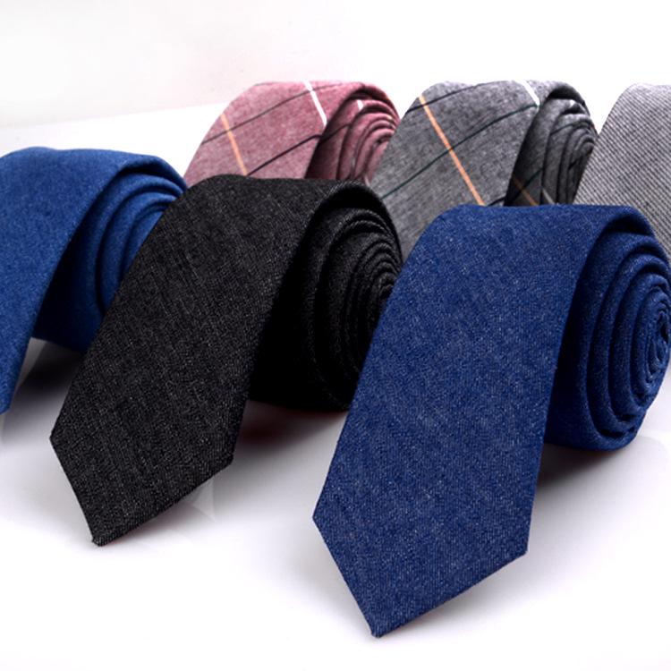 New Plaid Twill Cotton Tie: Men's Business Casual Korean Style for Weddings