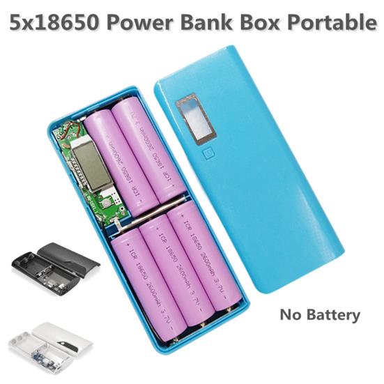 Интерфейс Power Bank для телефона 5 секций 18650 Беспаечный Type-C/Micro Зарядное устройство для мобильной батареи Бокс для телефона