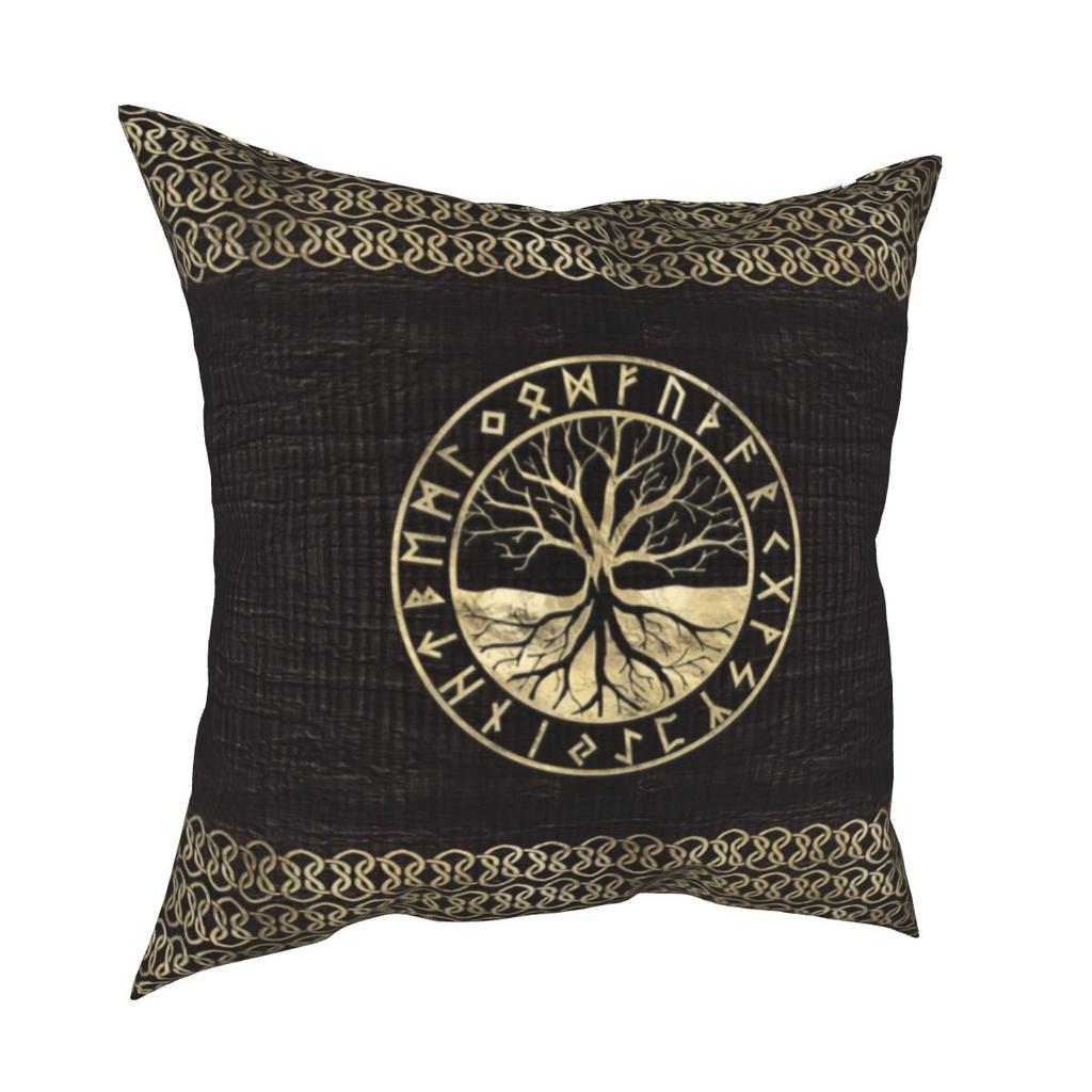 Tree of Life Mystic Viking Pillowcase Bed Cart Holy Gold Cushion Cover Decorative Pillowcase