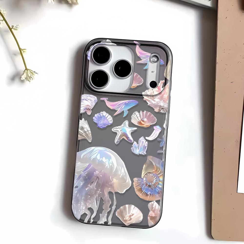 Чехол для телефона для iPhone 15 Plus 17 Air 16 13 14 12 11 Pro Max Точный вырез Funda Цветной корпус Медуза Устойчивый к царапинам чехол