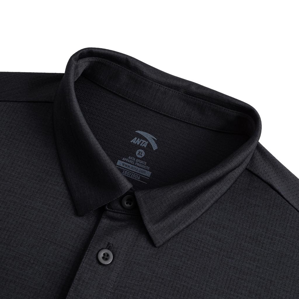 Anta Polo Shirt Men's Basic Black Heather Gray 952626105-2