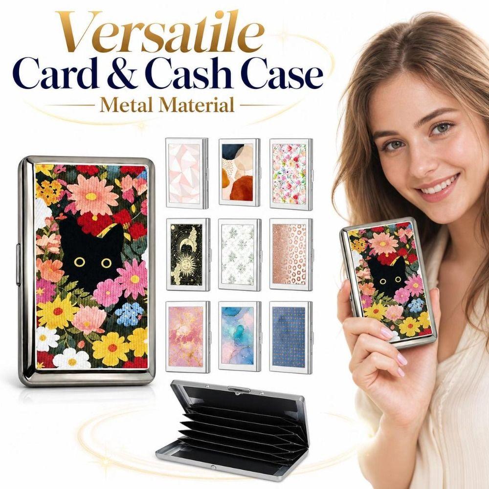Easy Snap Vintage Card Case Metal Material Metal Card Pack Credit Cards Cash Storage