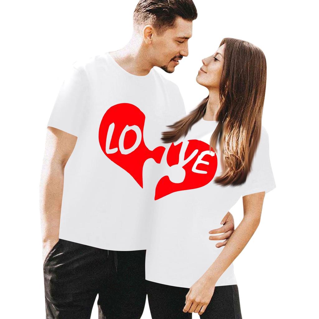 Мужская повседневная футболка с круглым вырезом и коротким рукавом с принтом ко Дню святого Валентина