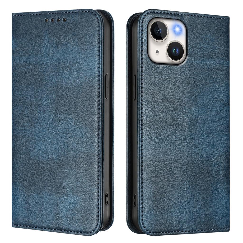 For iPhone 15 Wallet Cases Retro Texture RFID Blocking Leather Phone Cover