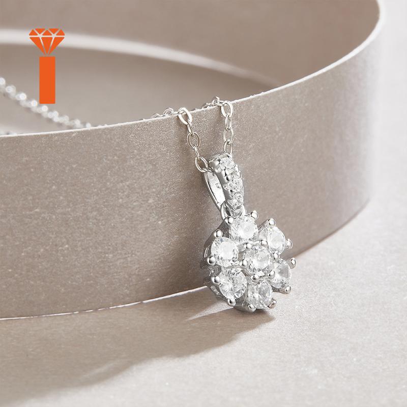 Luxury 925 Silver Moissanite Floral Cluster Pendant - GRA Certified VVS Diamond Necklace for Her Fashion Jewelry Necklace