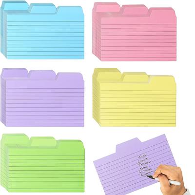 1 упаковка карточек-разделителей с вкладками, 5x3 дюйма, разделители для индексных карточек, цветные карточки для заметок и руководство для рецептов, 5 цветов, по 50 каждого цвета