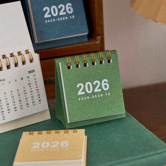 Мини настольный календарь 2026 г. Янв.2026-Дек.2026 12-месячный планировщик Маленький настольный перекидной календарь на двойной спирали для дома и офиса
