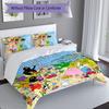 3pcs Custom Name Barbapapa Set,Includes 1 Duvet Cover and 2 Pillowcases,All-season Bedroom Decor