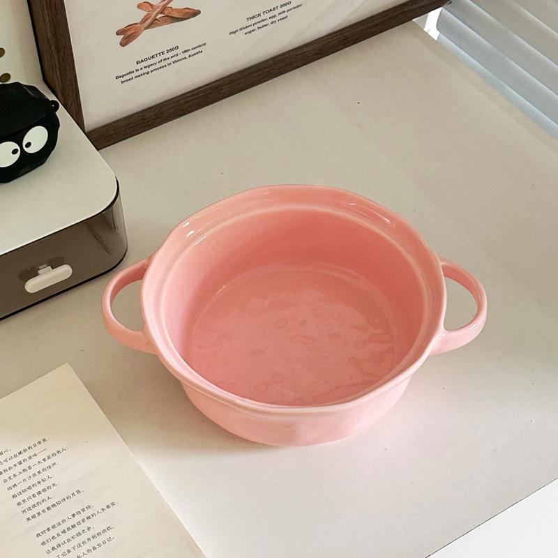 Милая керамическая двухсторонняя миска для лапши быстрого приготовления высокой ценности с крышкой, студенческая общежитие, миска для лапши быстрого приготовления, личная специальная миска для улиточной лапши