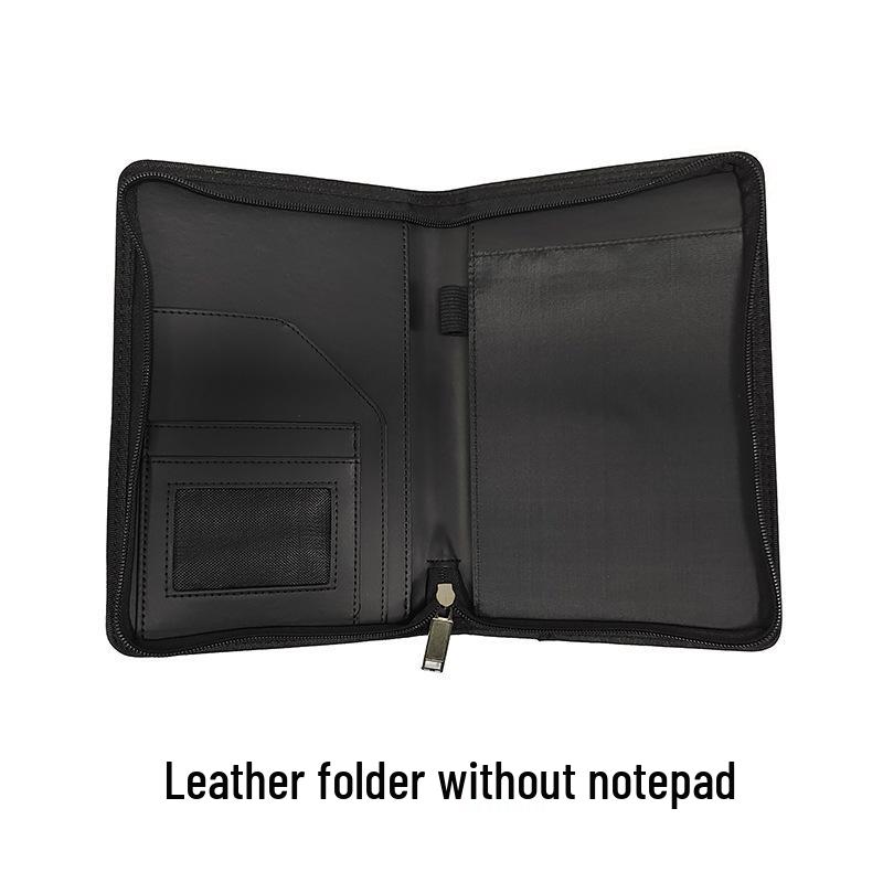 Современная многофункциональная PU бизнес-папка формата А5 на молнии, с калькулятором и зажимом для документов менеджера по продажам, готовая к нанесению логотипа