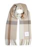 Ivory X Beige Cashmere Check [matti Totti] Scarf, Large, Thick, Women's, Pattern, Stole, 100cm, Women's, Long, Reversible, Gift, Present, B0011B-23
