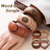 Geometric Wood Grain Bangle Square Burlywood Hand Ring Simple Wooden Bracelet  Gift