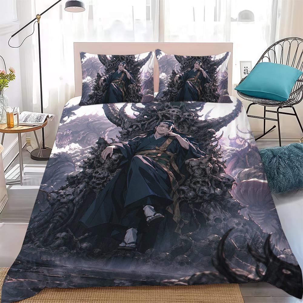 J-Jujutsu K-Kaisen Duvet Cover Set Soft Wash Bed 3 Piece Summer Comfortable Student Dormitory Home Baby Bedding Best seller