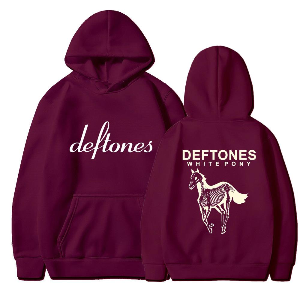 Худи Deftones White Pony Черная Худи с Скелетом Лошади Ну-металл Группа Свитшот 90-х Гранж Унисекс Уличная Одежда Пуловер