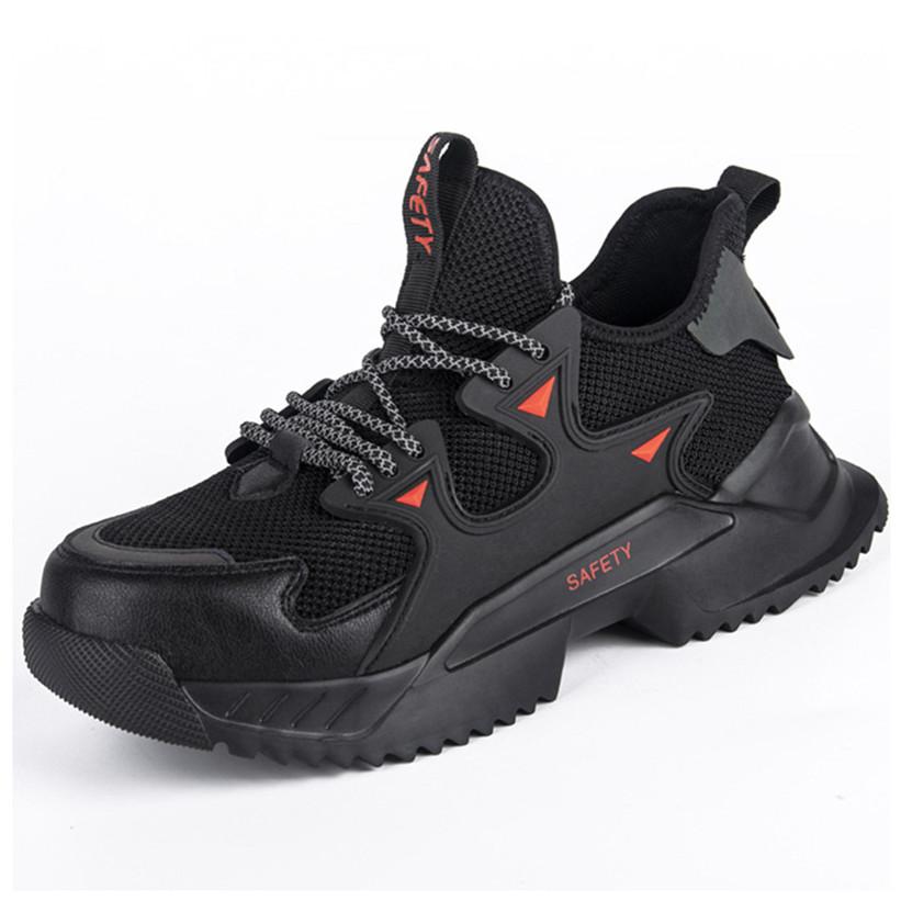 Summer Work Shoes Anti Puncture Breathable Safety Shoes Anti Slip Lightweight Work Shoes Steel Toe Sneakers Men Security Shoes