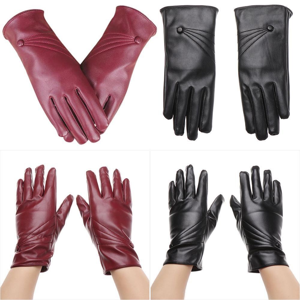 Зимние прохладные утолщенные теплые ветрозащитные перчатки для сенсорного экрана в стиле панк из искусственной кожи перчатки из кашемира