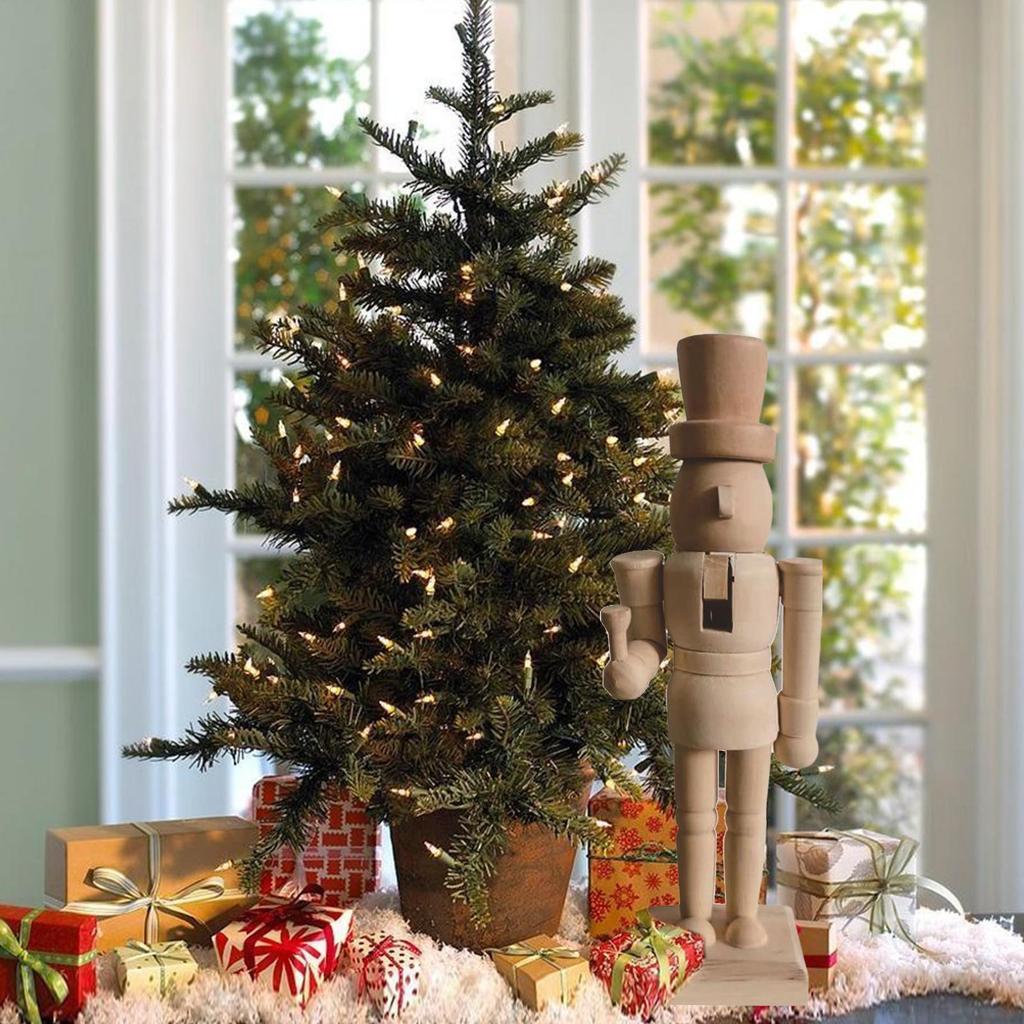 Деревянный неокрашенный Щелкунчик Солдат Раскрашиваемый Щелкунчик Рождественские Фигурки Деревянный Щелкунчик Неоконченный с Набором для Раскрашивания для Детей