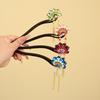 Red New Chinese Style Hair Clip Tassel Hanfu Hairpin Temperament Wooden Hair Stick  Bridal