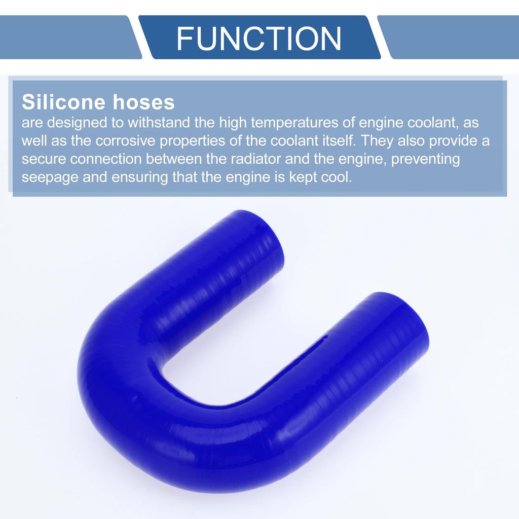 X AUTOHAUX 1pcs Inner Diameter 40mm Length 150mm 180 Degree Blue Car Silicone Hose